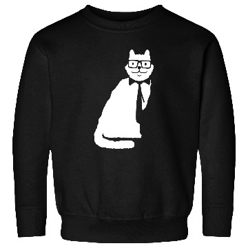 Discover Nerd Cat Horn-rimmed Glasses Geek Smart Kitten Fun Sweatshirts