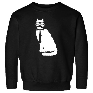 Discover Nerd Cat Horn-rimmed Glasses Geek Smart Kitten Fun Sweatshirts