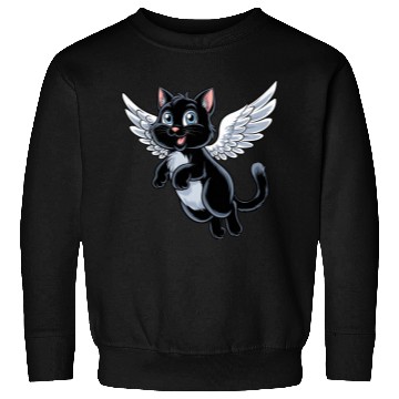 Discover Black Cat with Angel Wings Sweatshirts