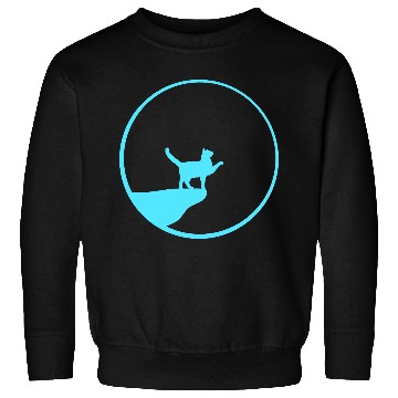 Discover Cat Moon Cliff At Night Werewolf Round Howling Fun Sweatshirts