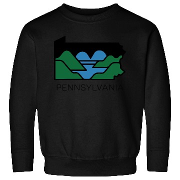 Discover Pennsylvania Outline with Heart Shaped River Map Sweatshirts