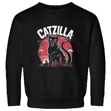 Discover Catzilla Attacks City Design Sweatshirts
