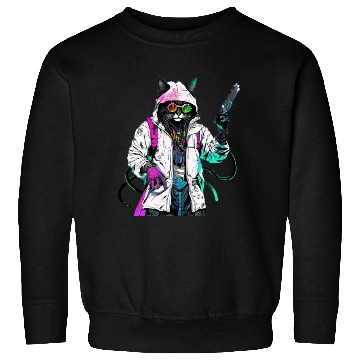 Discover Rastafari Cyberpunk Bad Cat Sweatshirts
