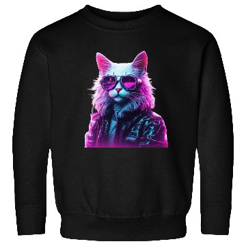 Discover Cyberpunk 80s Disco Cat Sweatshirts