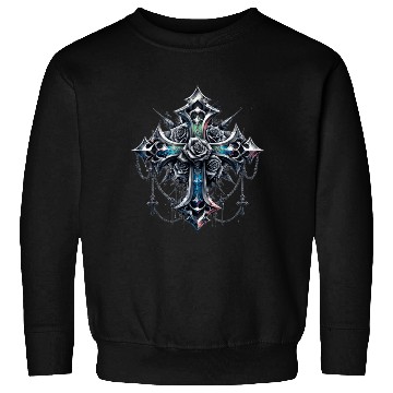 Discover Gothic Crosses - 4 point with Roses Sweatshirts
