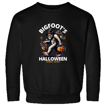 Discover Bigfoot halloween candy hunt Sweatshirts