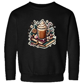 Discover Iced Coffee and Books Christmas Bookish Sweatshirts