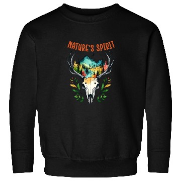 Discover Nature's Spirit - Deer and Mountain Silhouette Sweatshirts