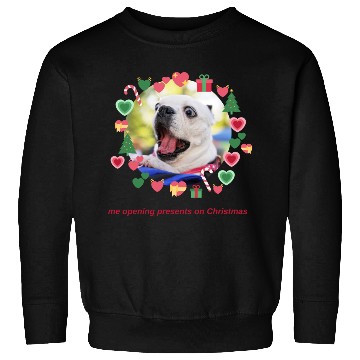 Discover Funny Dog Opening Christmas Gift Sweatshirts