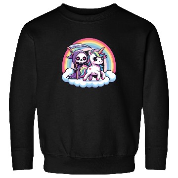 Discover Cute Reaper And Unicorn Rainbow Sweatshirts
