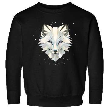 Discover Magical arctic fox in geometric elegance Sweatshirts