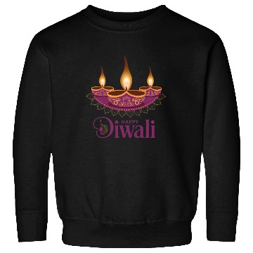 Discover Happy Diwali with Beautiful Diya Lamps Sweatshirts