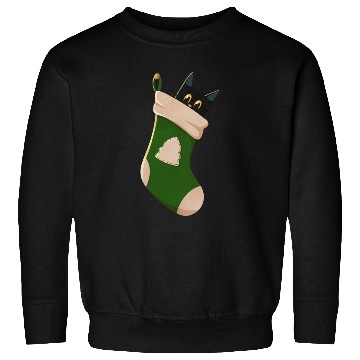 Discover Black cat in Christmas stocking Sweatshirts
