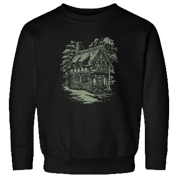 Discover Enchanting Dark Cottagecore House In The Woods Sweatshirts
