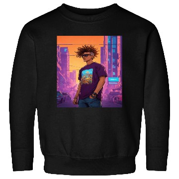 Discover "Edgy Cyberpunk Street Style Portrait Art" Sweatshirts