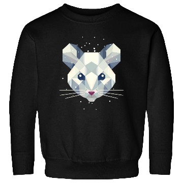 Discover Geometric Snow Mouse – Winter Animal Portrait Sweatshirts