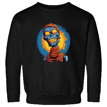 Discover Blue and Funny Cartoon Skeleton Skull Mummy Sweatshirts