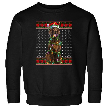 Discover Irish Setter Dog Ugly Christmas Lights Sweatshirts