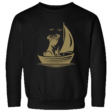 Discover Pug silhouette sailboat minimalist Sweatshirts