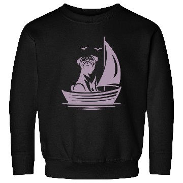 Discover Pug silhouette sailboat minimalist Sweatshirts