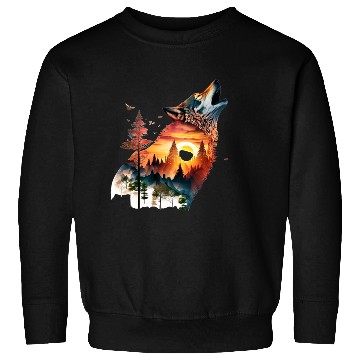 Discover Vintage Wolf Moon Graphic Sweatshirts – Retro 90s