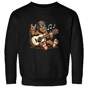Discover Funny Bigfoot Sasquatch Singing Guitar Playing Sweatshirts