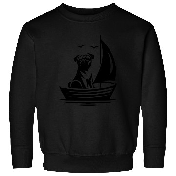 Discover Pug silhouette sailboat minimalist Sweatshirts