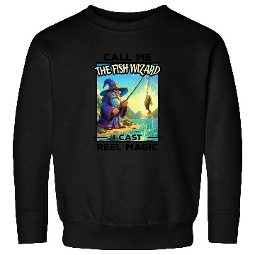 Discover Fantasy Fishing Wizard - Reel Magic Sweatshirts