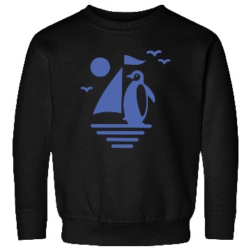 Discover Penguin Sailboat Silhouette Minimalist Sweatshirts