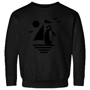 Discover Penguin Sailboat Silhouette Minimalist Sweatshirts