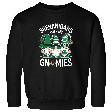 Discover St Patricks Day Lucky Shamrock Leopard Gnomes Sweatshirts