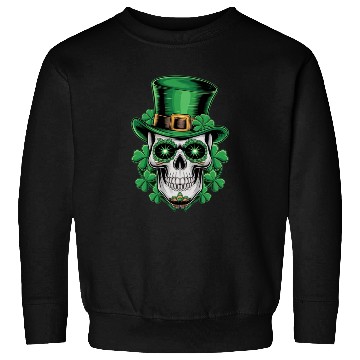 Discover Sugar Skull St Patrick Day Lucky Shamrock Sweatshirts