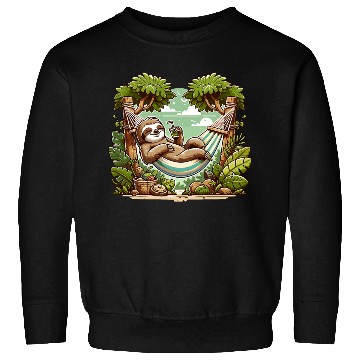 Discover Relaxing Sloth In Hammock Under Palm Trees Sweatshirts