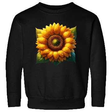 Discover Vibrant Sunflower With Dew Drops Sweatshirts