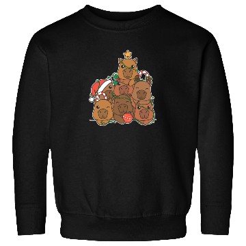 Discover Capybara Christmas Tree Funny Animal Christmas Sweatshirts