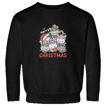 Discover Hippo Christmas Tree Merry Christmas Sweatshirts
