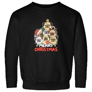 Discover Pug Christmas Tree Merry Christmas Sweatshirts