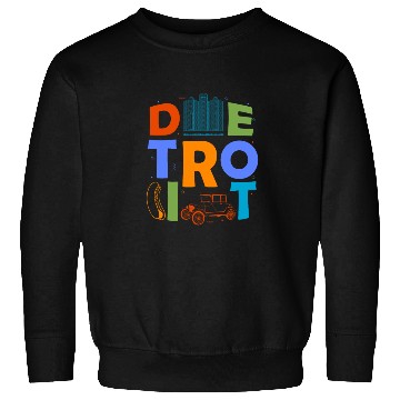 Discover Detroit Souvenir Men Michigan Skyline City Detroit Sweatshirts