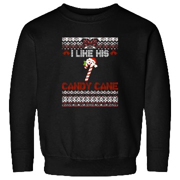 Discover I Like His Candy Cane Funny Couples Ugly Xmas Sweatshirts