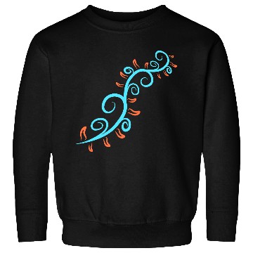 Discover Vine Plant Blue Orange Leaves Decorative Pattern Sweatshirts
