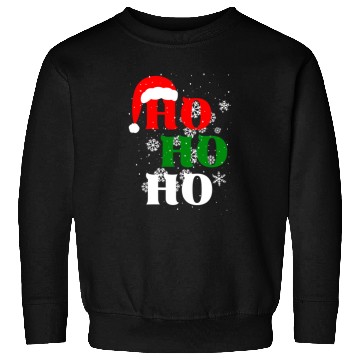 Discover Christmas Ho Ho Ho Snow Flakes with Santa Hat Sweatshirts