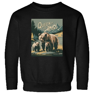 Discover Queen of the Tetons Grizzly 399 Vintage Nature Art Sweatshirts