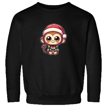 Discover Christmas Hat Christmas Fairy Lights Monkey Sweatshirts