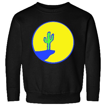 Discover Cactus Moon Evening Mountain Cliff Night Round Sun Sweatshirts
