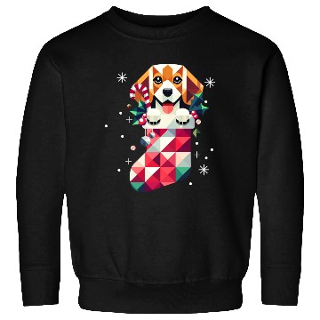 Discover Beagle in a colorful Christmas stocking Sweatshirts