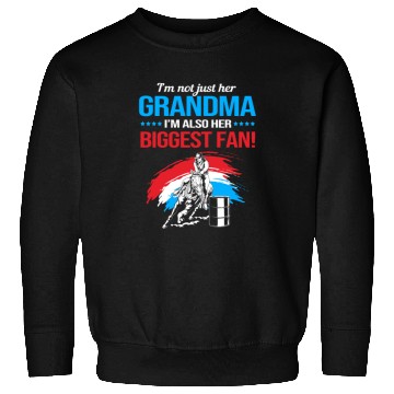 Discover Grandma Biggest Fan Barrel Racing Grandma Sweatshirts
