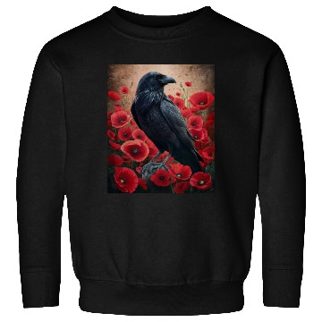 Discover Raven Red Poppies Gothic Nature Art natural Sweatshirts