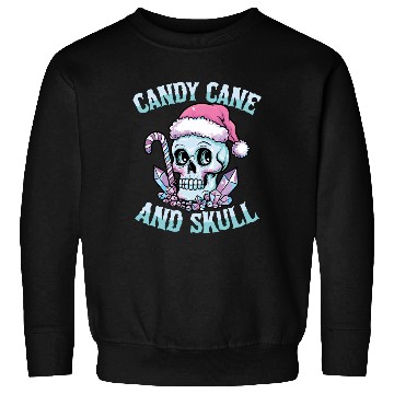 Discover Candy Cane And Skull Pastel Goth Christmas Skull Sweatshirts