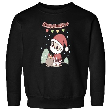 Discover Chibi Santa Happy New Year Celebration Sweatshirts