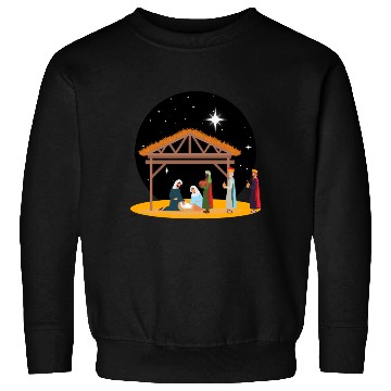Discover Christmas Holiday Manger Nativity Scene Sweatshirts